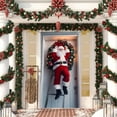 thumbnail image 6 of SLYNSHome Christmas Door Cover Holiday Decorations,Santa Claus Print Door Covers Washable Front Festive Door Cover For Home Indoor Outdoor Party Supplies, 6 of 7