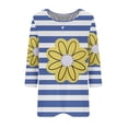 thumbnail image 3 of Birdeem Blouse for Women Womens Round Neck 3/4 Sleeve Button Up Top, 3 of 9