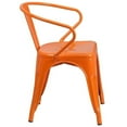 thumbnail image 3 of Bowery Hill Industrial Metal Stackable Dining Arm Chair in Orange, 3 of 4