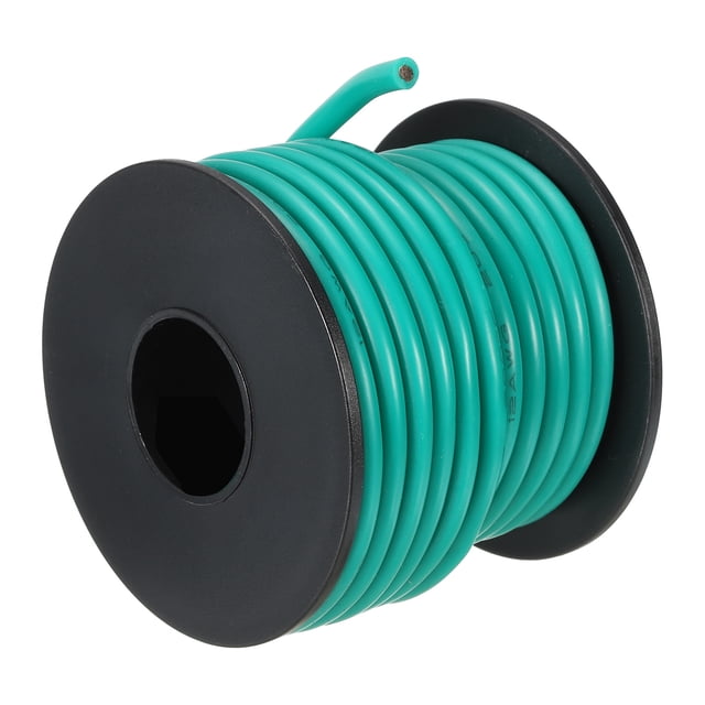 Silicona Cable Unique Bargains 12AWG Verde 7,5m Eléctrico Estañado Cobre Alta-Temperatura