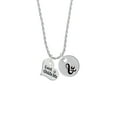 thumbnail image 2 of Delight Jewelry Silvertone Large Lord Guide Me Heart Silvertone Script Initial Disc - & - Charm Necklace, 20"+3", 2 of 4