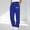 Blue, variant on FDGIU ‌‌‌‌Men's Loose Fit Casual Pants, Straight Leg Lightweight Trousers with Elastic Drawstring Waist for Daily Wear