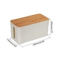 thumbnail image 2 of Uxcell Cable Management Box PP Cord Organizer Box w Tie to Hide Wires & Power Strips for Home Small White,Light Wood, 2 of 6
