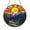 Acrylic 3.5 Inch, variant on Sunset Mountains and Trees Faux Stained Glass Window Cling, Glossy Translucent Double Sided Decorative Window Decal, Scenic Landscape Film for Home Decor Accent