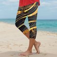 thumbnail image 2 of Mnuaqn Capri Leggings for Women Plus Size Tummy Control Knee Length No Pockets High Waisted Yoga Workout Tights (S, Gold), 2 of 5
