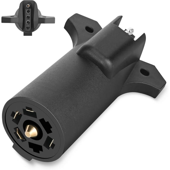 Nilight 7-Way to 5 Way Flat Blade Trailer Adapter Waterproof Rugged Nylon Housing 7 pin to 5-pin Wiring Adapter