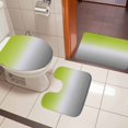 thumbnail image 4 of Green Gray Ombre Bath Mat 3 Piece Bathroom Rug Set, Modern Gradient Abstract Art Non Slip Bath Rug Contour Mat and Toilet Lid Cover, Absorbent Shower Mats Soft Bath Rugs and Mats Sets, 4 of 8