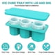 thumbnail image 3 of 3 Sizes Silicone Ice Cube Tray for Tumbler Cups, Hollow Cylinder Ice Mold with Lid & Bin for Ice Drink Juice Whiskey Cocktail Qhzl A-G, 3 of 5