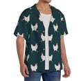 thumbnail image 2 of Goofa Funny Chicken Printed Men's Casual Short-sleeved Shirt,Lightweight Breathable Button-down,Summer Casual men's top,Versatile Fashion shirt-Small, 2 of 7