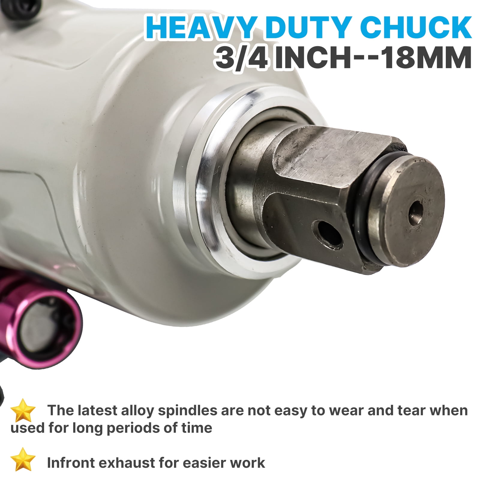 iMeshbean 3/4" Air Impact Wrench 1180ft-lbs. Twin Hammer Pneumatic 3-Torque+3 Sockets