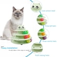 thumbnail image 4 of Juguete para gatos con plataforma giratoria de nivel 3 y pelota, con seis pelotas de colores. Interactivo y divertido para gatitos, proporciona ejercicio físico y mental. (Fruta verde) 1 unidad., 4 of 5