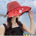 thumbnail image 2 of CoCopeaunt Wide Brim Sun Hat Women UV Protection Bucker Hat Chic Dots Soft Foldable Ponytail Cap Visors Beach Outdoor Summer, 2 of 2