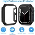 thumbnail image 5 of 4-Pack Hard PC Case Compatible with Apple Watch Series 7 45mm/41mm, Built in Tempered Glass Screen Protector Full Coverage Protective Cover Bumper Smartwatch Accessories Man Women for iWatch 7, 5 of 5