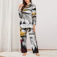 thumbnail image 2 of Saiise American Bald Eagle Print Women Soft Pajama Sets,Long Sleeve Sleepwear Button Up 2-Piece Pjs Lounge Sets-XX-Large, 2 of 7