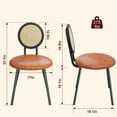 thumbnail image 5 of EastVita Set of 4 Modern Dining Chairs,Thick Upholstered Kitchen Dining Room Chairs with Metal Legs,Space Saving,Black + Brown (4-Pack), 5 of 8