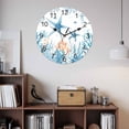 thumbnail image 2 of Wall Clock Blue Starfish Clocks PVC Silent Non-Ticking Battery Operated Decorative Cora Marine Life Fish Seagrass Round Clock for Home Living Room Kitchen Bedroom Office School Wall Decor 14 Inch, 2 of 9