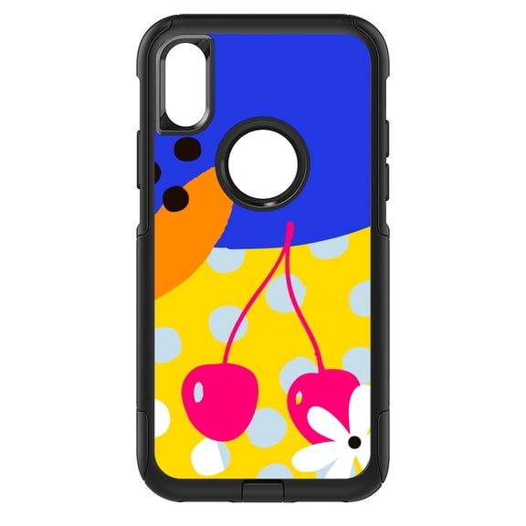 DistinctInk Custom SKIN / DECAL compatible with OtterBox Commuter for iPhone XR (6.1" Screen) - Summer Vibes Bold Flower Chery Pink Yellow