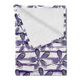 thumbnail image 2 of Floral Soft Flannel Fleece Throw Blanket, Watercolor Style Horizontal Arranged Flowers Motif Illustration, Cozy Plush for Indoor and Outdoor Use, 70" x 90", White Lavender, by Ambesonne, 2 of 5