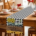 thumbnail image 5 of Sunflowers Truck Table Runner 70 Inches, Botanical Budding Floral Butterfly Plaid Bed Runner Dresser Scarves Tabletop for Indoor Outdoor Parties/Ceremony/Banquet, 13" x 70", 5 of 9