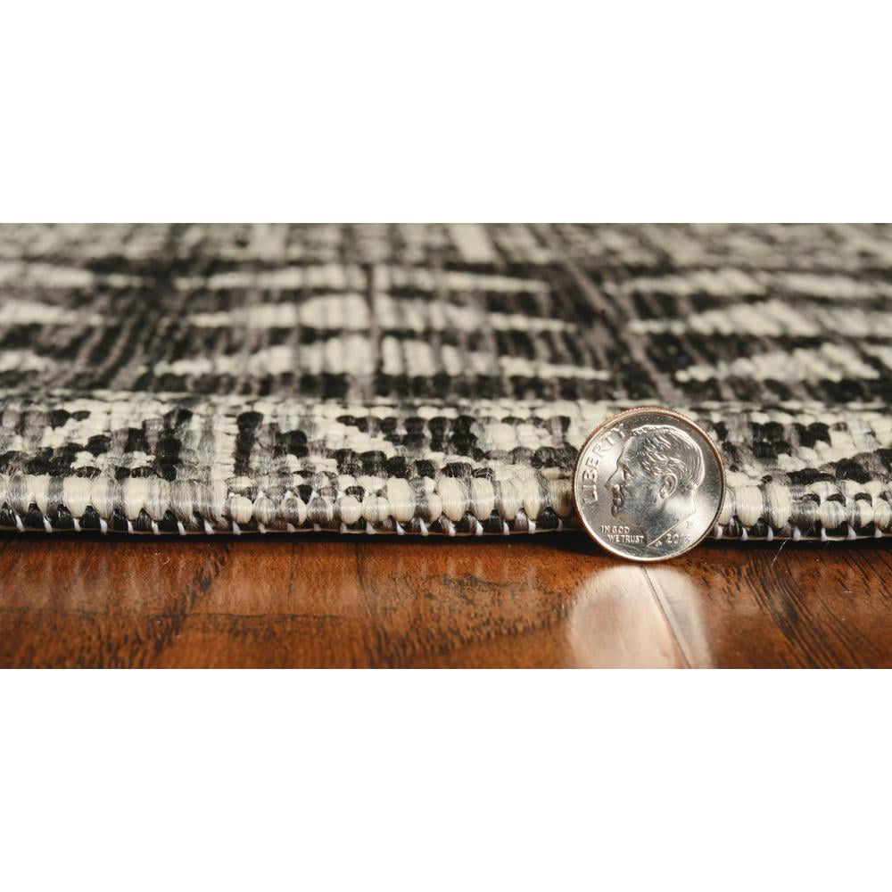 3'x4' Charcoal Machine Woven UV Treated Tribal Indoor Outdoor Accent Rug