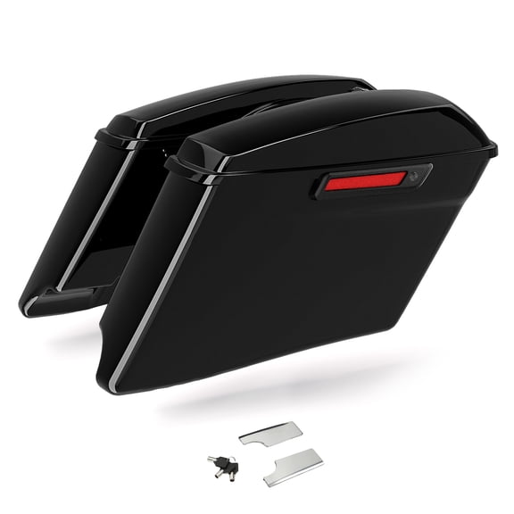 4" Stretched Hard Saddlebags Fit For Harley Road Street Glide 1993-2013 Black