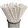 thumbnail image 4 of Paper Straws Disposable 100 Pack - Striped Straws in 10 Colors - Biodegradable, Durable and Eco friendly - Non-soggy Paper Straws for Drinking and Crafts, 4 of 8