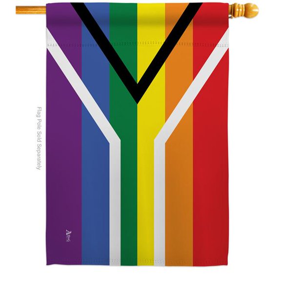 Americana Home & Garden H148007-BO Gay of South Africa Support Pride 28 x 40 in. Double-Sided Decorative Horizontal House Flags for Decoration Banner Garden Yard Gift