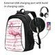 thumbnail image 2 of Disketp Flamingo Mochila de Viaje Estampada para Laptop con Puerto de Carga USB, Mochila Impermeable para Computadora – Regalo para Hombres y Mujeres, 2 of 7