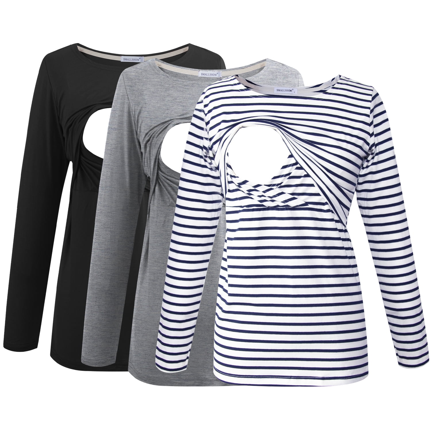 Smallshow Women's Maternity Long Sleeve Breastfeeding Nursing Tops ...
