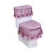thumbnail image 2 of Juego de fundas de asiento de inodoro de encaje, decoración de baño de 3 piezas, tapa del baño con cremallera, con tela de poliéster/spandex, 40x46cm/38cm, para decoración del inodoro y del depósito, 2 of 6