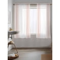 thumbnail image 3 of Pink Striped Curtains 63 Inch Length,Sheer Curtains for Bedroom Living Room Window Modern White Striped Abstract Art Aesthetics Rod Pocket Drapes Kitchen Curtains Small Half Window 42"x63" 2 Panels, 3 of 6