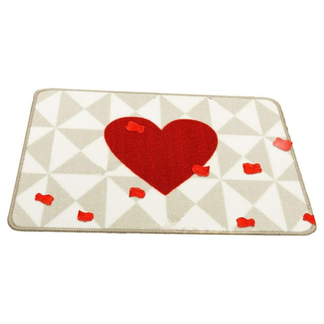 Decorative Area Rug Valentine'S Day Heart Shaped Carpet Valentine'S Day Bathroom Decoration Non Bathroom Mat Red Bathroom Decoration Heart Rug Washable Heart Shaped Floor & Door Mat Welcome Floor Car