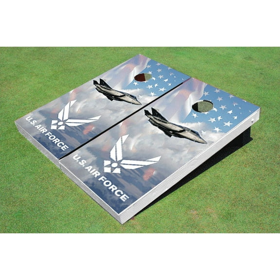 Single Jet Air Force Themed Cornhole Boards