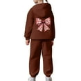 thumbnail image 5 of XAOFW Kids Outfits Girls Winter Plush Bow Graphic Long Sleeve Hoodie Joggers Comfy Two Piece Playwear Stylish Comfort Fashionable Casual Daily Wear Sets, 5 of 7