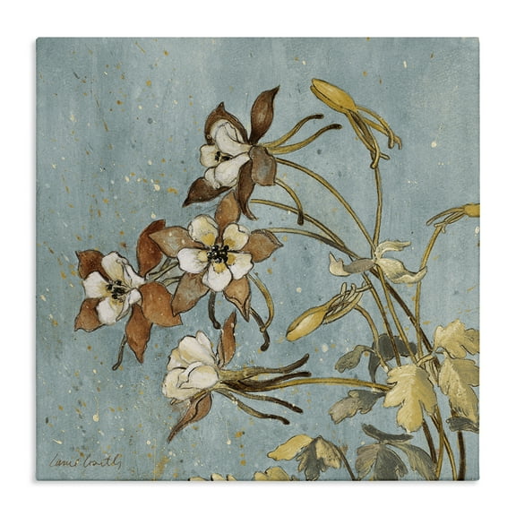 Stupell Industries Rustic Blooming Buds Botanical & Floral Painting Gallery Wrapped Canvas Art Print Wall Art, 17 x 17