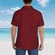 thumbnail image 4 of Balery Burgundy Floral Camisas hawaianas de manga corta para hombre, camisas playeras de corte holgado, camisas de vacaciones con botones,Large, 4 of 7
