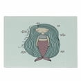 thumbnail image 1 of Mermaid Cutting Board, Sea is My Home Words Written in Strand of Hair Girl Sleeping with Stars, Decorative Tempered Glass Cutting and Serving Board, Small Size, Pink Lilac Slate Blue, by Ambesonne, 1 of 1