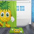 thumbnail image 2 of Coolnut Shower Curtain and Rug Set, Cartoon Happy Pineapple Polyester Waterproof Bath Curtain and Mat for Bathroom with Hooks, 72" x 72", 2 of 6
