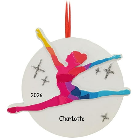Personalized Gymnastics Ornament 2025 - Colorful Gymnast Ornament Gymnastic Ornament for Girl Gymnastics Decor for Christmas Tree Coach Ornament Gym Decorations