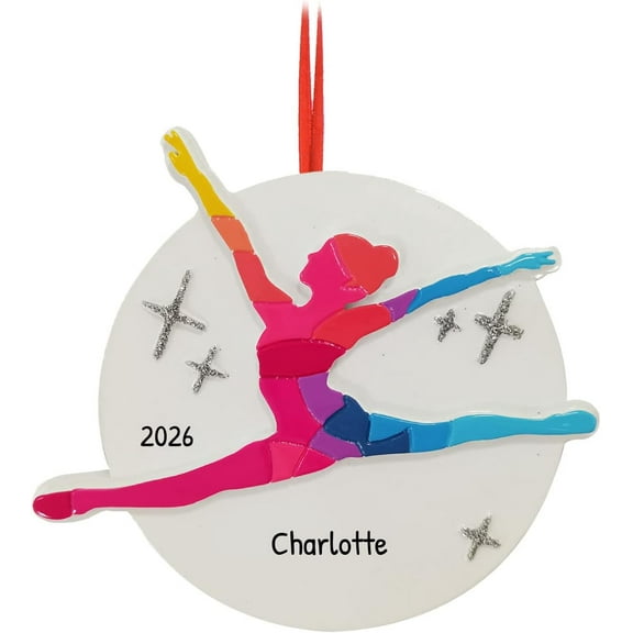 Personalized Gymnastics Ornament 2025 - Colorful Gymnast Ornament Gymnastic Ornament for Girl Gymnastics Decor for Christmas Tree Coach Ornament Gym Decorations
