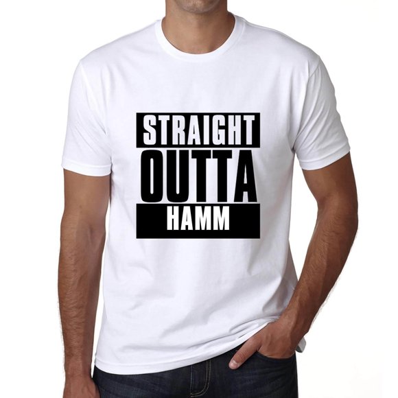 T-Shirt Graphique pour Hommes Droit Outta Hamm Éco-Friendly Édition Limitée Tee-Shirt à Manches Courtes Anniversaire Vintage Cadeau Nouveauté