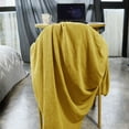 thumbnail image 3 of Kasentex  Knitted Throw Blanket Soft Waffle Throw with Decorative Color and Design for Couch Sofa, Office and Bed Mustard Yellow 30 x 40, 3 of 5