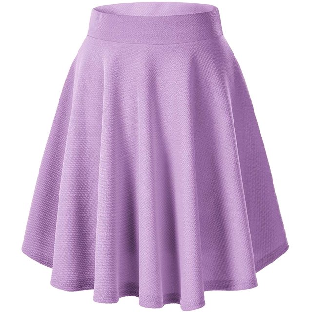 Women's Basic Flared Casual Mini Skate Skirt Versatile Stretchy