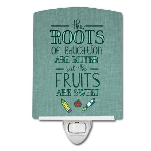Caroline's Treasures BB5474CNL Education Fruits are Sweet Teacher Ceramic Night Light, 6x4x3", multicolor