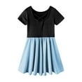 thumbnail image 3 of EnJoCho Girls Cotton Rufle Sleeve Swing Dress 𝖳iered A-Line Sundres𝗌 Scop Neck Contrast Stitching Casual Play Dress for Kids Age 4-12 Years, 3 of 4