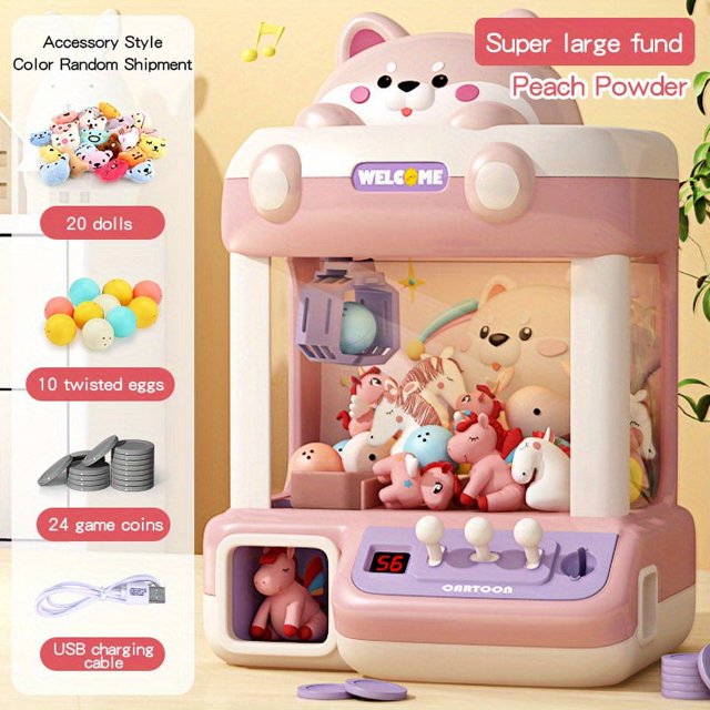 Super Large Claw Machine Clip Doll, Machine Small Home Music Light Children's Gift Toy Girl Boy