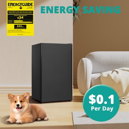 Smad Compact Refrigerator 115V Quiet Fridge 3.2 Cu ft Fresh Food Energy Saving Indoor