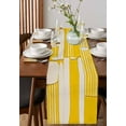 thumbnail image 4 of Abstract Yellow Table Runner 48 Inches, Modern Artwork Stripe Bed Runner Dresser Scarves Tabletop for Indoor Outdoor Parties/Ceremony/Banquet, 13" x 48", 4 of 8