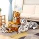 thumbnail image 4 of Peluche de tigre realista de alta calidad de 50 a 160 cm, animales salvajes suaves, simulación de tigre blanco y amarillo, regalo de cumpleaños para niños, 4 of 5