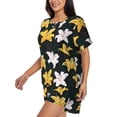 thumbnail image 2 of Xecao Lilies Flowers print Swimsuit for women, Summer-ready, sporty style.Quick-dry fabric. Many sizes & colors., 2 of 9